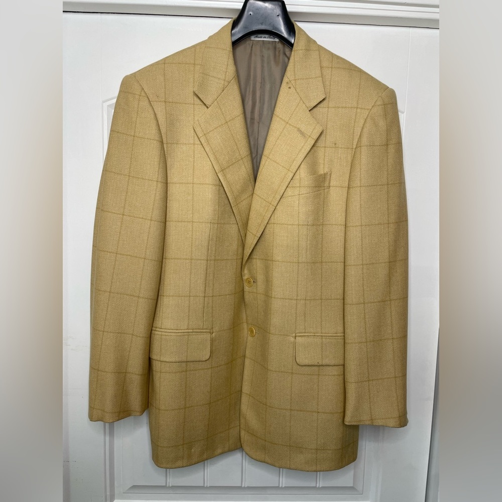 PAL ZILERI Gruppo Forall Trofeo Wool Tan Plaid Blazer